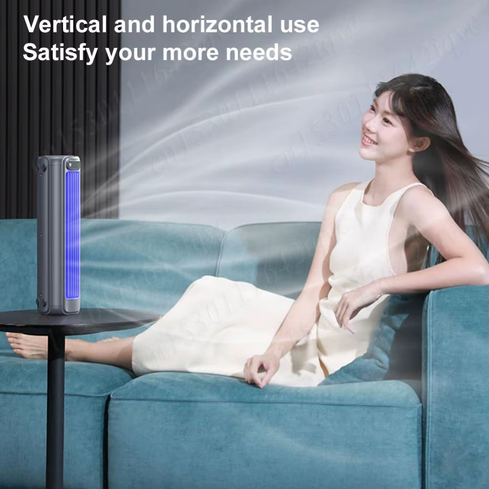 Portable Bladeless Tower Fan 2/3 Speeds Electric Fan Personal Fan Quiet Standing Fan Rechargeable Wall Mount Fan Desktop Fan New