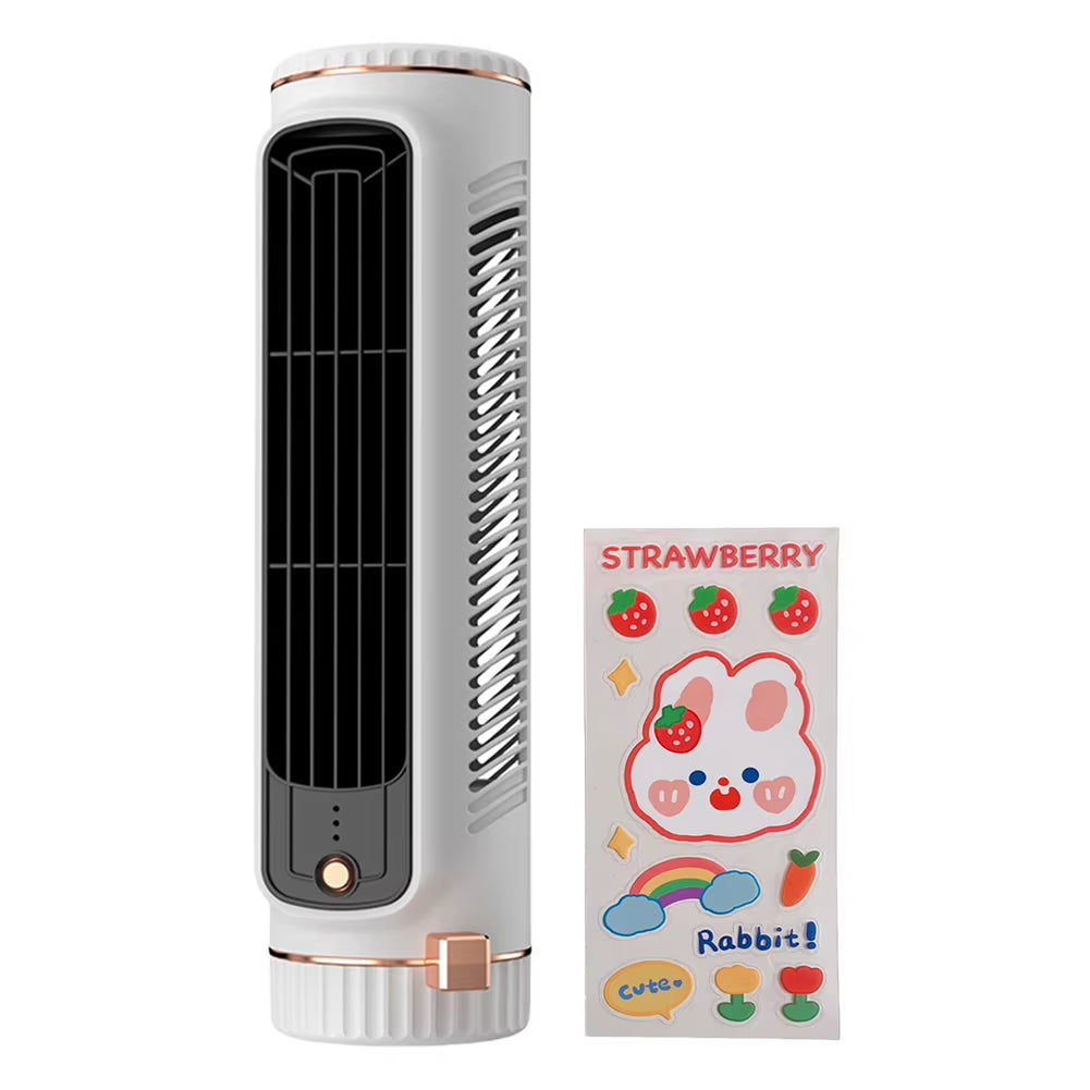Portable Bladeless Tower Fan 2/3 Speeds Electric Fan Personal Fan Quiet Standing Fan Rechargeable Wall Mount Fan Desktop Fan New