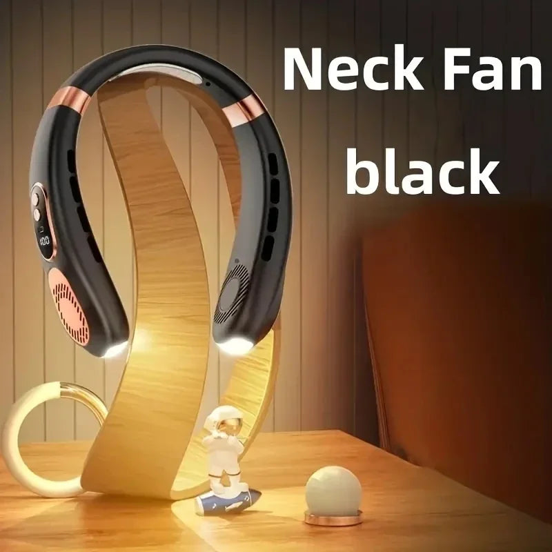 Portable Neck Fan Personal 4000Mah Bladeless Cooling Neck Fan Blow Cold Air Neck Cooler Wearable Fan around Your Neck Adjustable