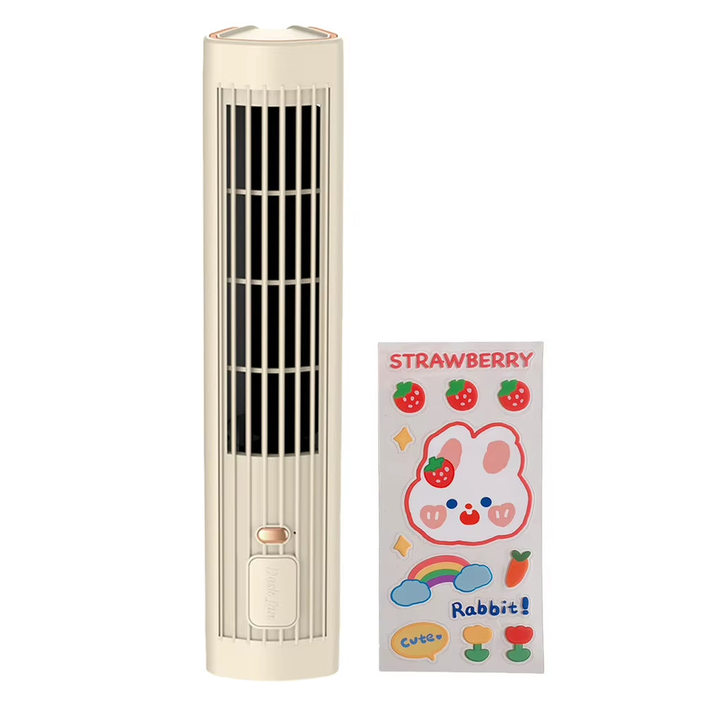 Portable Bladeless Tower Fan 2/3 Speeds Electric Fan Personal Fan Quiet Standing Fan Rechargeable Wall Mount Fan Desktop Fan New